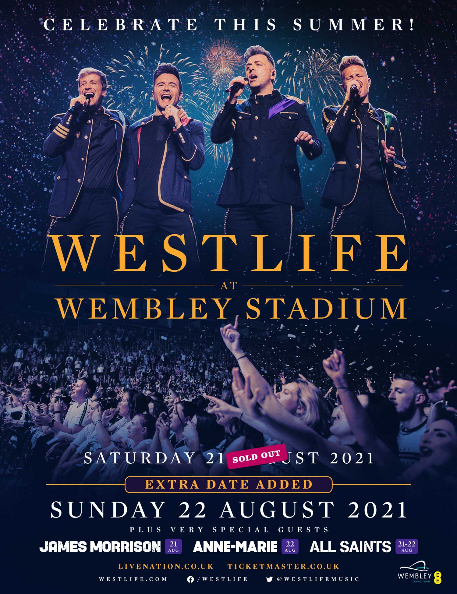 Celebrate this Summer with Westthfe at Wembley Stadium ( August 21st/22nd 2021 )